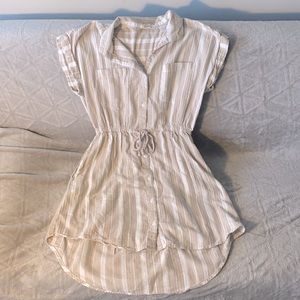 Women’s Casual Tan and Cream striped dress